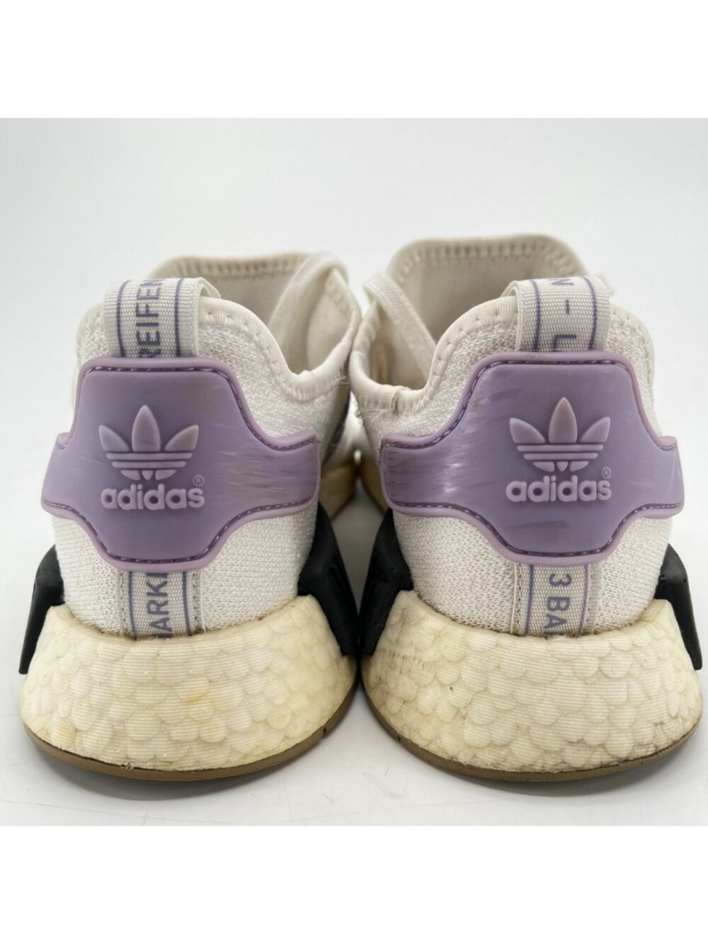 Adidas NMD R1 Womens Size 8.5 White Purple Black Athletic Running Shoes Sneakers - Picture 7 of 10